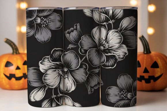 Black White Floral 20oz Tumbler Wrap Graphics Review