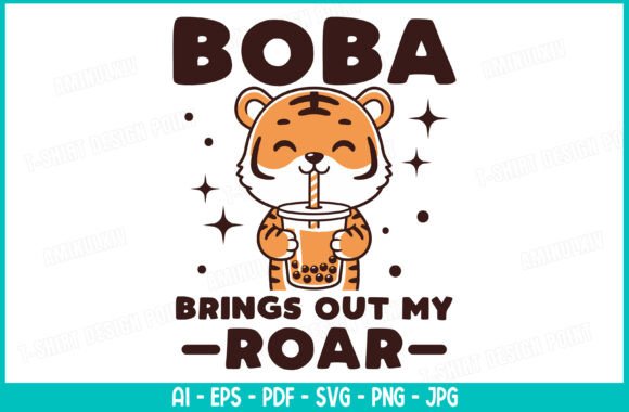 Bubble Tea T-Shirt Design Graphics for Crafters
