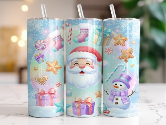 Christmas Holographic 20oz Tumbler Wrap Graphics for Tumbler Wraps