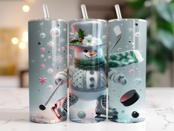 Christmas Snowman Hockey Tumbler: Graphics & Wraps