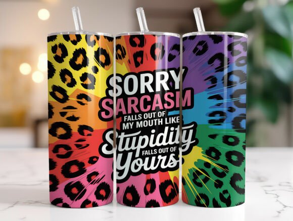 Colorful Sarcastic Leopard Tumbler Wrap Graphics Review