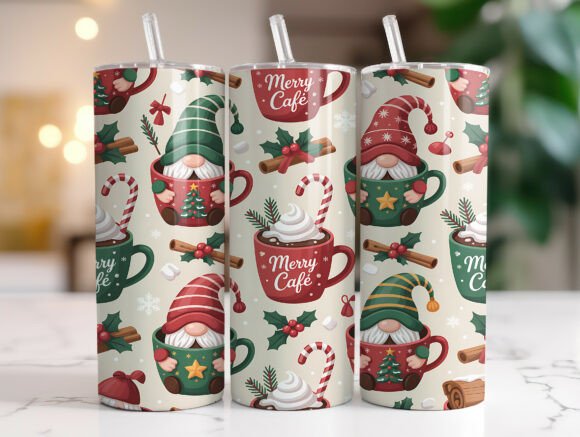 Cozy Gnome Hot Cocoa Christmas Tumbler: Graphics & Wraps