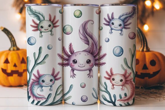 Cute Axolotl Tumbler Wrap Graphics Review