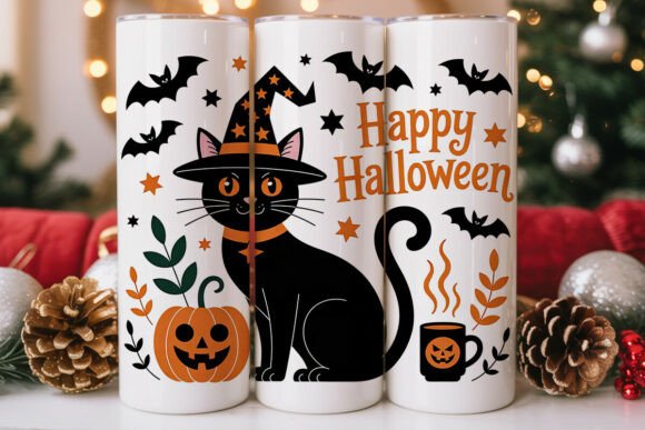 Cute Halloween Cat Witch 20oz Tumbler Graphics Review