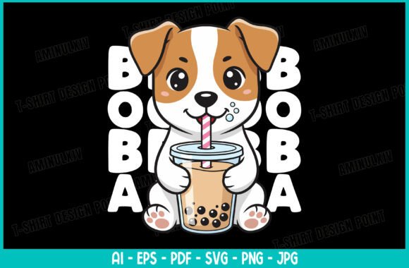 Cute Jack Russell Terrier Boba PNG SVG: A Designer's Review