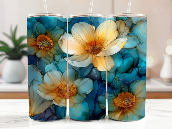 Daffodil Tumbler Wrap Watercolor Spring Graphics for Tumbler Wraps