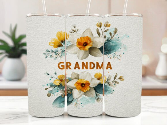 Daffodils Stained Glass Tumbler Wrap: Graphics and Tumbler Wraps