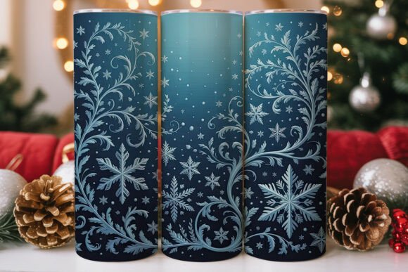 Elegant Winter Snowflakes Tumbler Wraps Graphics