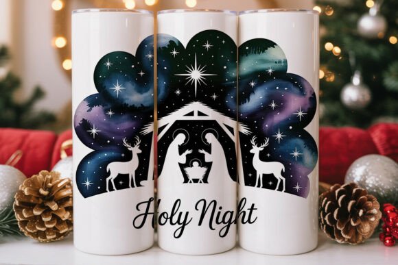 Holy Night Nativity 20oz Tumbler Wrap Graphics