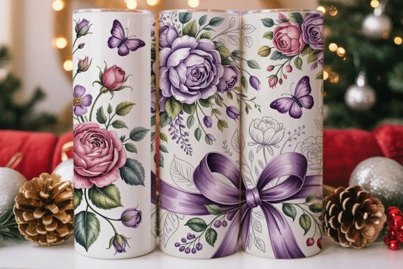 Lavender Rose Floral Tumbler Wrap: Graphics for Brand Campaigns