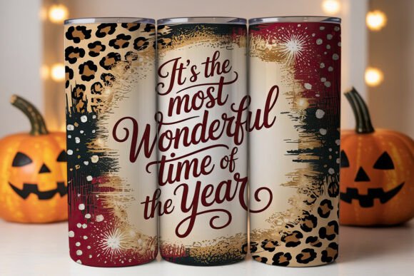 Leopard Christmas Tumbler Wraps: Graphics for Content Publishers