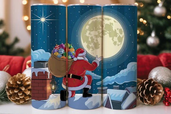 Magical Santa Rooftop Tumbler Wraps Graphics Review