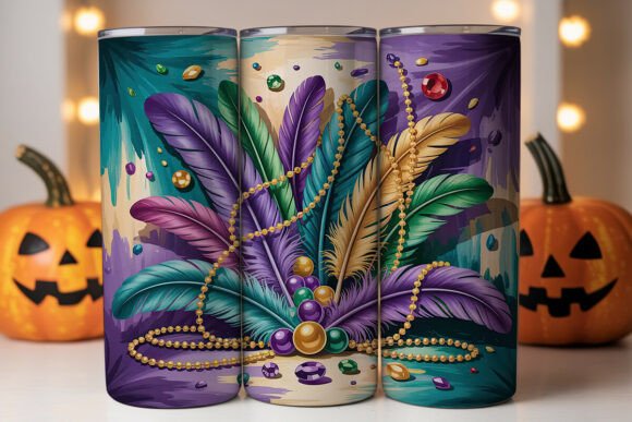 Mardi Gras Feathers Tumbler Wraps: Graphics Review