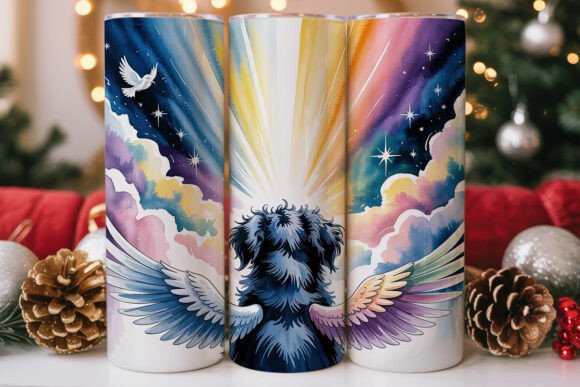 Memorial Dog Angel Tumbler Wrap Graphics