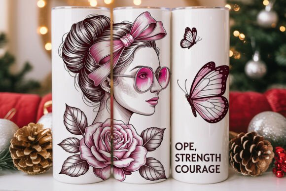 Pink Butterfly Woman Tumbler Wrap: A Graphics Asset Review