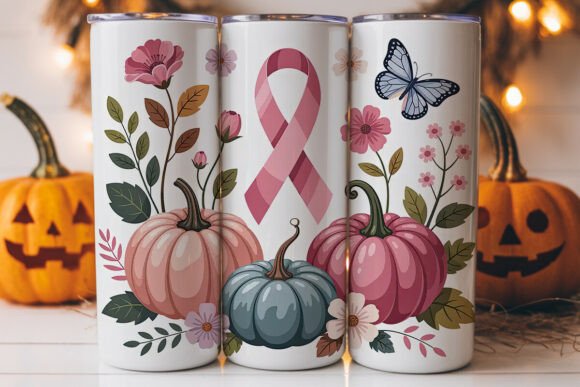 Pink Pumpkin Breast Cancer Tumbler Wraps Graphics Review