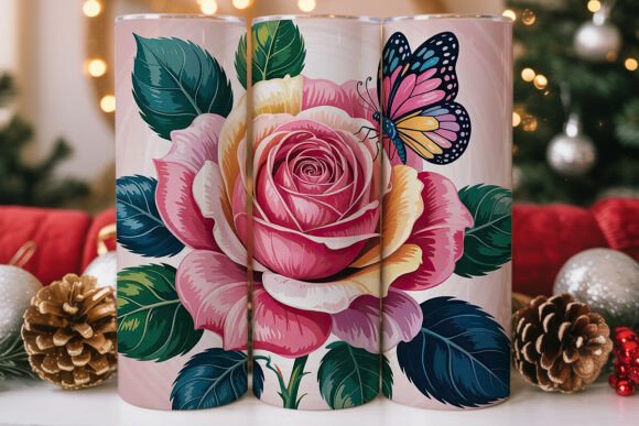 Pink Rose Butterfly Garden Graphics & Tumbler Wraps Review