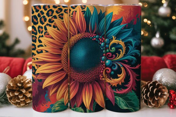 Red Teal Sunflower Leopard: Graphics & Tumbler Wraps Review