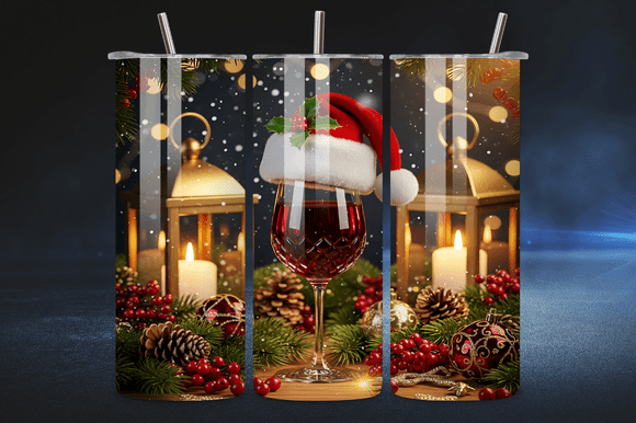 Santa Hat Wine Christmas Tumbler Wrap: Graphics & Tumbler Wraps Review