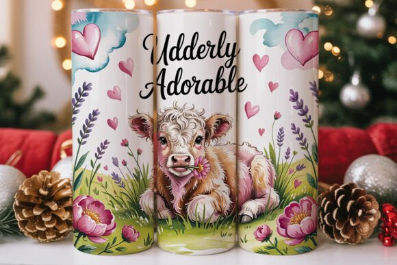 Udderly Adorable Pink Cow Tumbler Wraps & Graphics