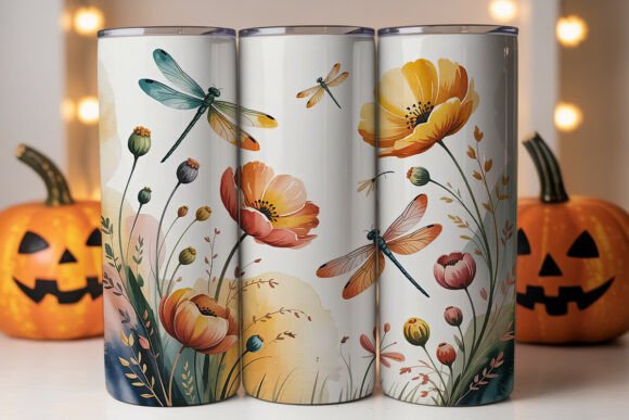 Watercolor Dragonfly Floral Tumbler Graphics Review