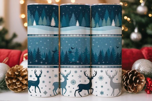 Winter Forest Snowy Nights Tumbler Wrap Graphics