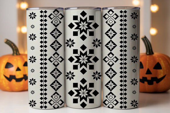 Winter Snowflake Folk Art 20oz Tumbler Graphics & Wraps